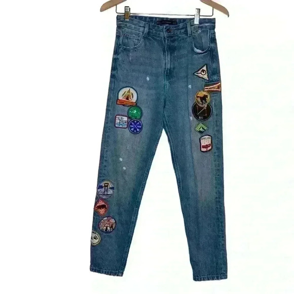 Zara Embroidered Jeans Patchwork - Picture 1 of 11